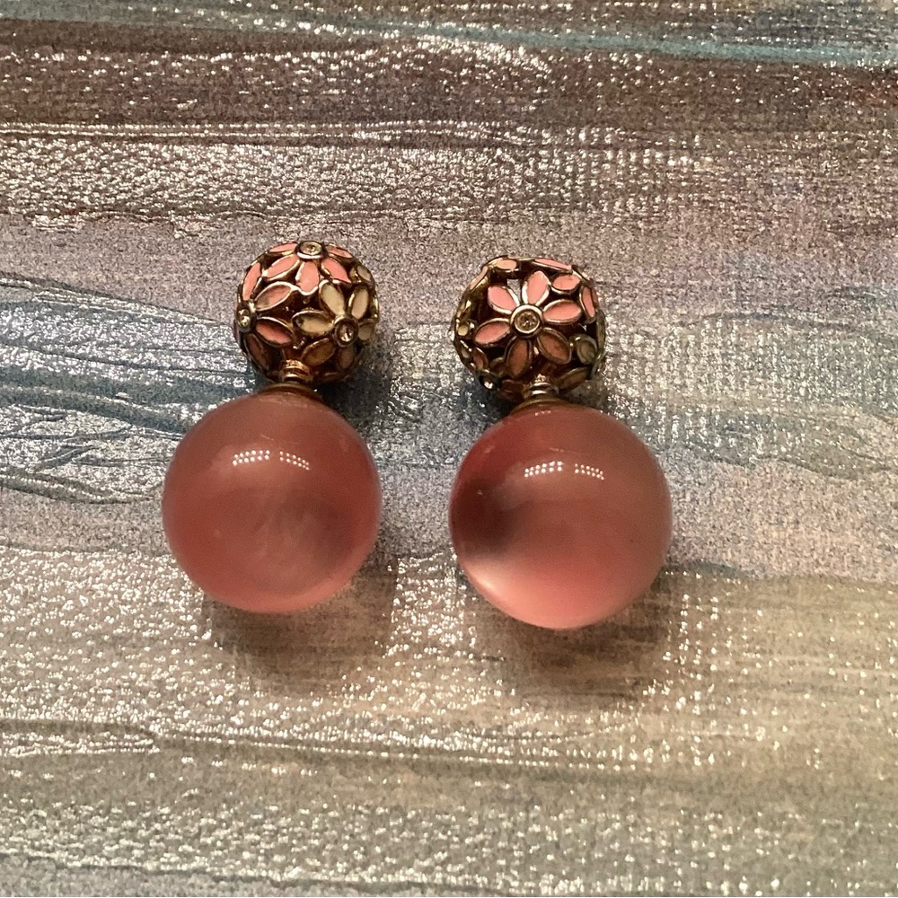 Kate Spade Elegant Pink and Gold Earrings Pre-owned